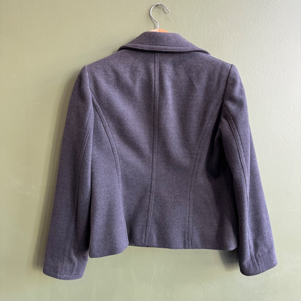Evan Picone Petite 4P Gray Stretch Blazer Wool Career Jacket Office - Picture 6 of 12
